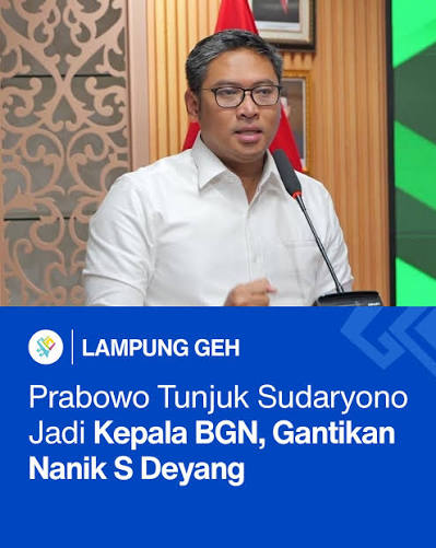 BGN Ganti Kepala Lagi. Nanik Deyang Mundur, Sudaryono Langsung Ditunjuk Prabowo